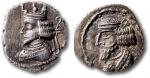 古印度安息王朝附庸国波西斯王朝（公元前180-226年）银币一组2枚，重量：1.8克，保存完好，敬请预览
