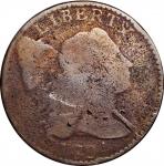 1794 Liberty Cap Cent. S-66. Rarity-5. Head of 1794. Good-4, Porous, Damaged.