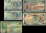 Reserve Bank of Malawi, a group of notes from 1964-75, including 50 tambala (2), 2 kwacha, 10 kwacha