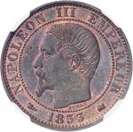 FRANCE Second Empire / Napoléon III (1852-1870). 5 centimes tête nue 1853, K, Bordeaux.