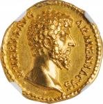 LUCIUS VERUS, A.D. 161-169. AV Aureus (7.16 gms), Rome Mint, A.D. 164. NGC Ch AU, Strike: 5/5 Surfac
