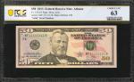 Fr. 2132-F. 2013 $50 Federal Reserve Note. Atlanta. PCGS Banknote Choice Uncirculated 63. Solid Seri