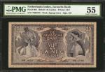 1938-39年荷属东印度爪哇银行25盾。NETHERLANDS. De Javasche Bank. 25 Gulden, 1938-39. P-80b. PMG About Uncirculate