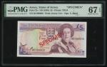 1993年泽西岛5镑样票，无日期，G. Bair诶署名，编号DC000000，PMG 67EPQ