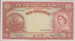  Bahamas Government issue, 10 shillings, ND (1954), serial number A/3 047690, red and pale orange, E