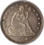 1860-S Liberty Seated Quarter. Briggs 1-A, the only known dies. EF-40 (PCGS).