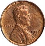 1921-S Lincoln Cent. MS-63 RB (PCGS).