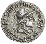 INDO-GREEK: Antialkides， ca。 115-95， AR drachm 402。43g41， Bop-12A， helmeted bust of the king  Zeus N