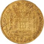 BRAZIL. 2000 Reis, 1725/3-R. Rio de Janeiro Mint. Joao V. NGC AU Details--Edge Filing.