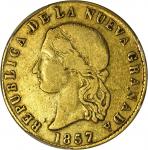 COLOMBIA. 1857 10 Pesos. Bogotá mint. Restrepo M209.1. VF-30 (PCGS).