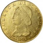 COLOMBIA. 8 Escudos, 1829-BOGOTA RS. Bogota Mint. NGC AU-55.