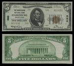 Pennsylvania. Harrisburg National Bank . Charter No.580 Fr.1800-2 $5 1929 No.A0150550. PCGS Gem New 