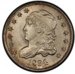 1834 Capped Bust Half Dime. Logan McCloskey-1. Rarity-2. 3 over Inverted 3. Mint State-67+ (PCGS).&n