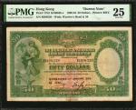 1934年香港上海滙丰银行伍拾圆。HONG KONG. Hong Kong & Shanghai Banking Corporation. 50 Dollars, 1934. P-175d. Dure