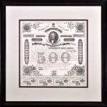 Ball 192. Cr. 124. Confederate Bond. Act of February 20, 1863. $500. Framed.