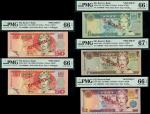 Reserve Bank of Fiji, specimen 2, 5, 10, 50 (2) dollars 1996-2002, (Pick 100s 104s, 105s 106s), in P