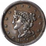 1851 Braided Hair Half Cent. EF-45 (PCGS).