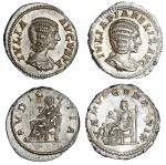Roman Imperial. Julia Domna, Augusta (193-217). Pair of AR Denarii. 196-211. 3.05 gms. Draped bust r