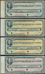 United States, Mellon National Bank and Trust Company, set of specimen cheques, $10, $20, $50 and $1