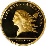 1781 (2000) Libertas Americana Medal. Modern Paris Mint Dies. Gold. No. 113/500. Proof-68 Deep Cameo