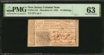 NJ-156. New Jersey. December 31, 1763. 12 Shillings. PMG Choice Uncirculated 63.