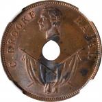 1894-H年砂劳越1分。喜敦造币厂。SARAWAK. Cent, 1894-H. Heaton Mint. Charles J. Brooke. NGC MS-64 Brown.