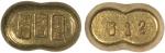 Chinese Coins, China Ancient, SYCEES, Republic 民國: Gold Sycee, undated (c.1930), stamped 瀋陽 天寶 足赤 (S