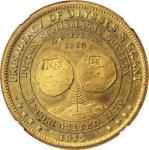 Massachusetts--Boston. 1873 Boston Numismatic Society. Rulau Ma-Bo 13. Brass. Plain Edge. MS-65 (NGC