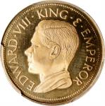 SOUTH AFRICA. Gold Fantasy Sovereign, "1936" (1984). Edward VIII. PCGS PROOF-67 Deep Cameo.