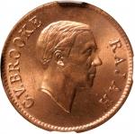 1937-H年砂捞越1分。喜敦造币厂。SARAWAK. Cent, 1937-H. Heaton Mint. Charles V. Brooke. NGC MS-65+ Red.