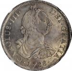CHILE. 8 Reales, 1788-So DA. Santiago Mint. Charles III. NGC EF-45.