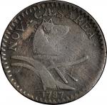 1787 New Jersey Copper. Maris 6-C, W-5040. Rarity-5-. Pattern Shield. Fine Details—Cleaned (PCGS).