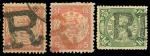 1897-98年石印版蟠龙及伦敦版蟠龙各面值旧票8枚，均销黑色及红色各地不同戳型R挂号戳，其中包括RR双挂号戳一件，戳记清晰，加盖完整，邮票上中品，较为难得