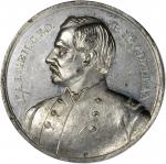 1862 (ca. 1864) McClellan / Washington with Flags Medal. White Metal. 51.8 mm. Musante GW-567, DeWit