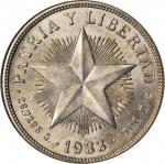 CUBA. Peso, 1933. NGC MS-63.
