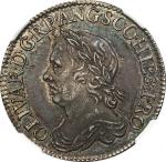 Great Britain. 1658. Silver. NGC MS63. AU. Shilling. Oliver Cromwell Pattern Silver Shilling