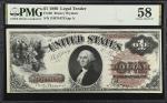 Fr. 30. 1880 $1  Legal Tender Note. PMG Choice About Uncirculated 58.