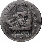 (EAGLE) / MAKER counterstamped on the obverse and a stray S on an 1826 Matron Head large cent. Brunk