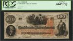 T-41. Confederate Currency. 1862 $100. PCGS Currency Gem New 66 PPQ.
