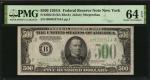 Fr. 2202-B. 1934A $500 Federal Reserve Note. New York. PMG Choice Uncirculated 64 EPQ.