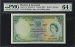 RHODESIA & NYASALAND. Bank of Rhodesia and Nyasaland. 1 Pound, 1956. P-21a. PMG Choice Uncirculated 