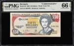 BERMUDA. Bermuda Monetary Authority. 50 Dollars, 1992. P-40. Commemorative. PMG Gem Uncirculated 66 