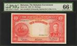 BAHAMAS. Bahamas Government. 10 Shillings, 1936. P-10d. PMG Gem Uncirculated 66 EPQ.