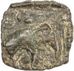 PANDYAS: Middle period, ca. 175-30 BC, AE unit (7.16g), Mitch-4988 ff, Pieper-679, elephant right, v