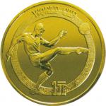 1982第十二届世界杯足球赛1元纪念铜币，共计两枚