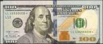 Fr. 2187-L*. 2009A $100 Federal Reserve Star Note. San Francisco. Very Fine. Misalignment.