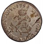 1759/8-A Sou Marque. Paris Mint. Vlack-40, var. No Stop After Heron. First Semester. MS-61 (PCGS).