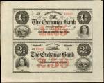 Albion Illinois. Exchange Bank. November 5, 1862. Uncut Pair $1.25-$2.50. About Uncirculated.