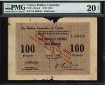 Rubber Controller of Ceylon, 100 pounds, 1940, serial number F/K 039339, (Pick unlisted, Singh unlis
