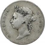 1892年香港半圆银币。香港造币厂。HONG KONG. 50 Cents, 1892. London Mint. Victoria. NGC VF-30.